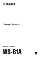 Yamaha WS-B1A - Owners manual 